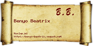 Benyo Beatrix névjegykártya